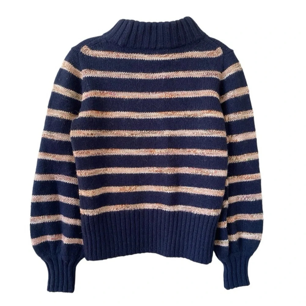 Madewell Striped Metcalf Mockneck Knit Sweater